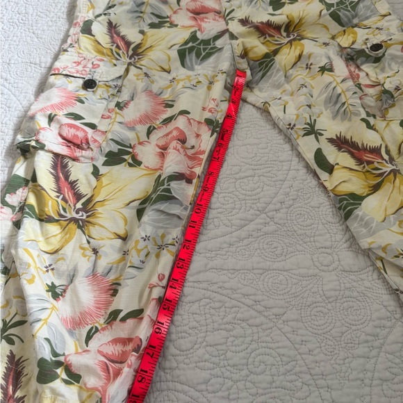 Lucky Brand Tropical Floral Print Capri Cargo Pants, Sz 12 - Picture 15 of 16